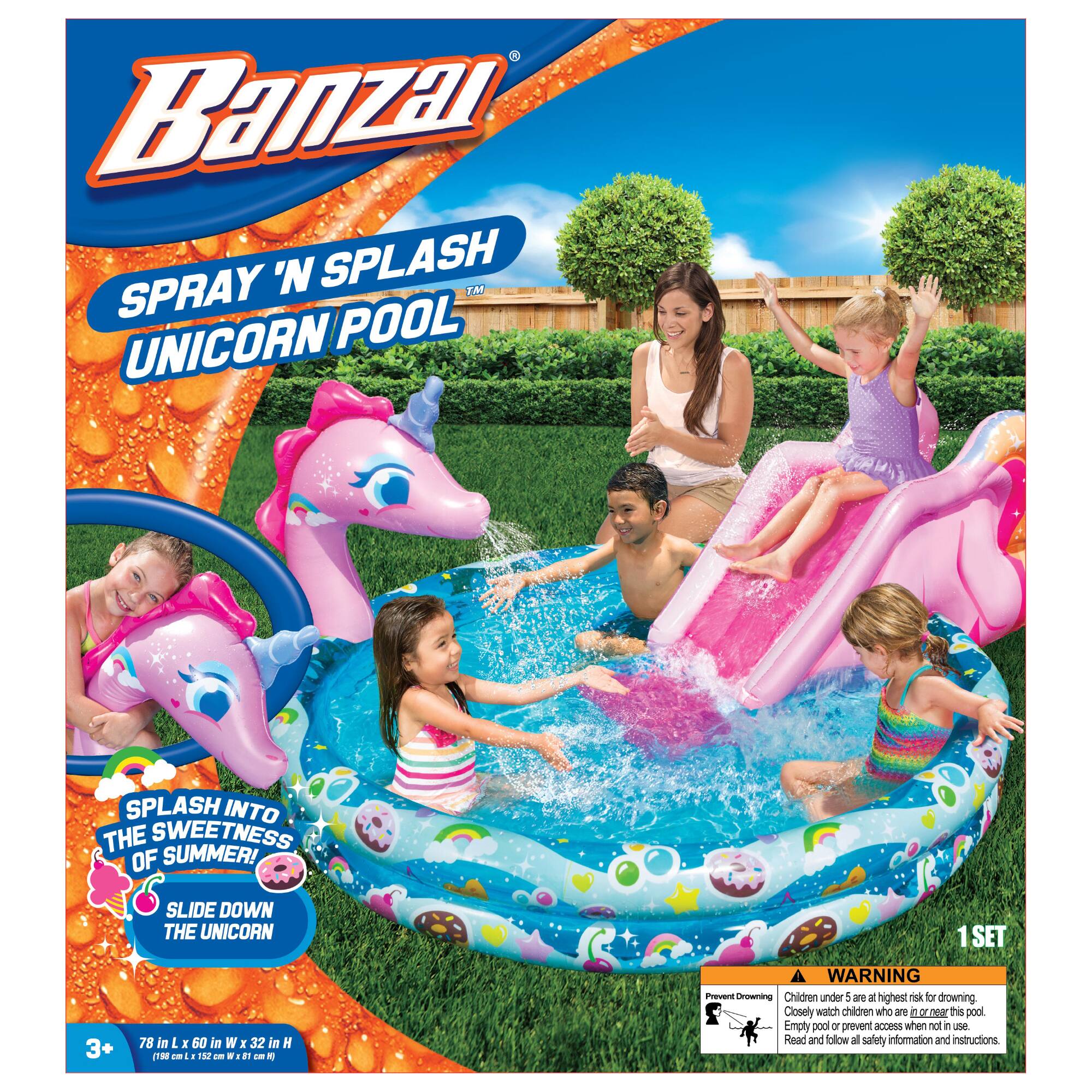 Banzai® 6ft. Spray 'N Splash Unicorn Pool™
